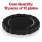 Black Round Lotus Plastic Appetizer/Salad Plates - 7.5" (120 Plates)